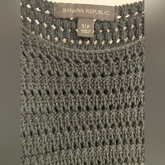 Banana Republic Knit Cotton Beachy Spaghetti Strap Mini Black Dress Size Small - Picture 6 of 7